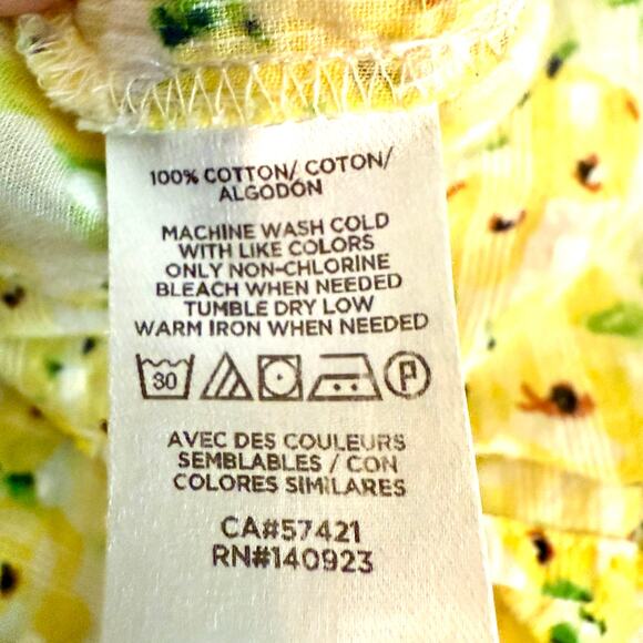 Loft Womens Med Yellow 3/4 Sleeve Top Blouse Casual Fairy Dainty Office Colorful - Picture 5 of 9